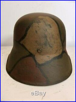 WWI German M18 LARGE Cut out Helmet w Leather liner-quick release strap