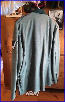 WW II German Army Artillery Jacket (Reproduction) with Rank Patch