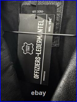 WWll WW2 german officers black leather greatcoat by STURM MADE IN GERMANY sz52