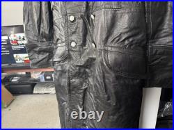 WWll WW2 german officers black leather greatcoat by STURM MADE IN GERMANY sz52