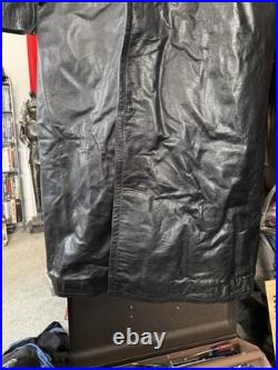 WWll WW2 german officers black leather greatcoat by STURM MADE IN GERMANY sz52