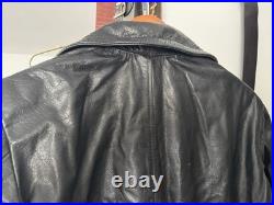 WWll WW2 german officers black leather greatcoat by STURM MADE IN GERMANY sz52