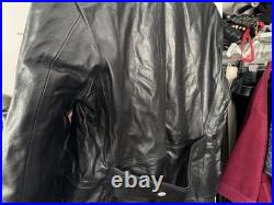 WWll WW2 german officers black leather greatcoat by STURM MADE IN GERMANY sz52