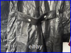 WWll WW2 german officers black leather greatcoat by STURM MADE IN GERMANY sz52