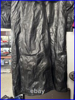 WWll WW2 german officers black leather greatcoat by STURM MADE IN GERMANY sz52