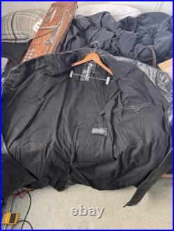 WWll WW2 german officers black leather greatcoat by STURM MADE IN GERMANY sz52