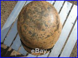 W. W. 2 M 35 Size 68 Dome Stamp Tan Color German Helmet With Repro Liner Size 6