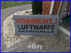 Warning German Police Air Force Metal Sign Luftwaffe Vorsicht