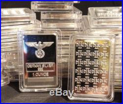 Wholesale lot of 50- 1 oz German Silver Iron Cross Bars With Case Very LOW PRICE