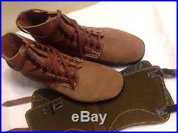 World War 2 German Low Boots Sz 9 / Canvas Gaiters WW2 WWII reproduction