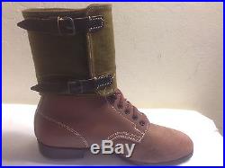 World War 2 German Low Boots Sz 9 / Canvas Gaiters WW2 WWII reproduction