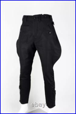 World War II German Elite M1932 M32 Black Wool Tunic Riding Breeches, Size M World War II German Elite M1932 M32 Black Wool Tunic Riding Breeches, Size M