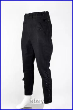 World War II German Elite M1932 M32 Black Wool Tunic Riding Breeches, Size M