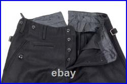 World War II German Elite M1932 M32 Black Wool Tunic Riding Breeches, Size M