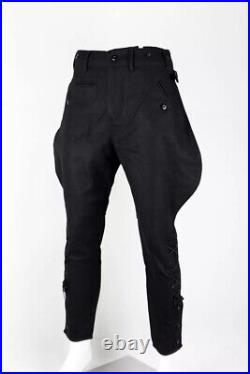 World War II German Elite M1932 M32 Black Wool Tunic Riding Breeches, Size XXL