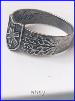 World War II. German silver ring. Replica