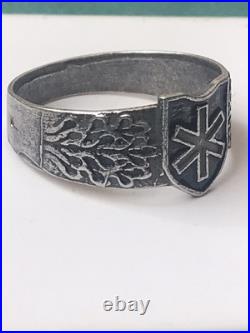 World War II. German silver ring. Replica