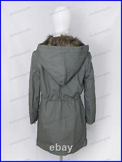 World War II Retro German M1943 Mouse Grey Rabbit Fur Winter Parka Coat Size M