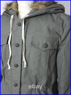 World War II Retro German M1943 Mouse Grey Rabbit Fur Winter Parka Coat Size M