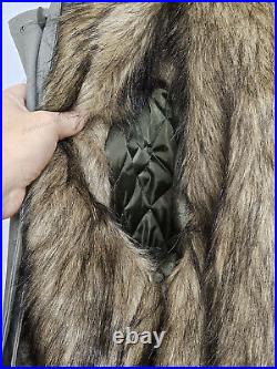 World War II Retro German M1943 Mouse Grey Rabbit Fur Winter Parka Coat Size M