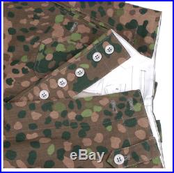 Ww2 German Elite Dot44 Peas Camo Linen M43 Field Coat Tunic & Trousers Set, L