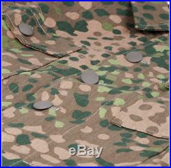 Ww2 German Elite Dot44 Peas Camo Linen M43 Field Coat Tunic & Trousers Set, XL