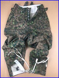 Ww2 German Elite Dot44 Peas Camo Linen M43 Field Coat Tunic & Trousers Set, XXL