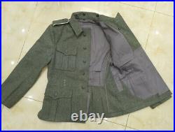 Ww2 German Em M40 Field Grey Green Wool Tunic & Trousers Size M