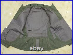 Ww2 German Em M40 Field Grey Green Wool Tunic & Trousers Size M