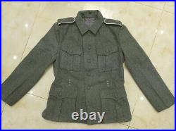 Ww2 German Em M40 Field Grey Green Wool Tunic & Trousers Size M