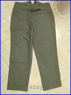 Ww2 German Em M40 Field Grey Green Wool Tunic & Trousers Size S