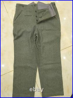 Ww2 German Em M40 Field Grey Green Wool Tunic & Trousers Size XXXL
