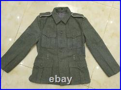 Ww2 German Em M40 Field Grey Green Wool Tunic & Trousers Size XXXL