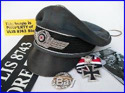 Ww2 German Fallschirmjager Officer Crusher Cap (sharp Looking War Hat)