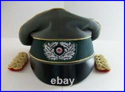 Ww2 German General, Field Crusher Cap#2a (nice Repro). With General Shoulder