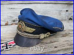 Ww2 German Luftwaffe General Crusher Cap (superb Aged Replica) Full Set