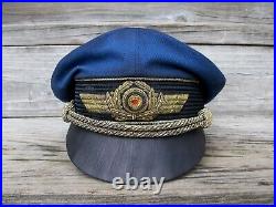 Ww2 German Luftwaffe General Crusher Cap (superb Aged Replica) Full Set