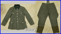 Ww2 German M36 Officer Wool Field Tunic & Breeches Set Size XL Wwii Repro