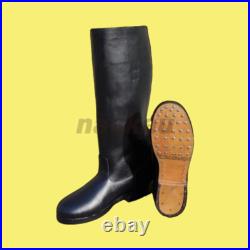 Ww2 German M39 Marching Jack Boot Black Leather Hobnails Boots, All Size Avail