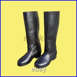 Ww2 German M39 Marching Jack Boot Black Leather Hobnails Boots, All Size Avail