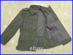 Ww2 German M40 Wh Em Field Grey Green Wool Tunic Trousers Set L Wwii Repro