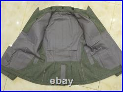 Ww2 German M40 Wh Em Field Grey Green Wool Tunic Trousers Set L Wwii Repro