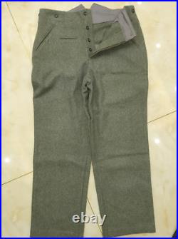 Ww2 German M40 Wh Em Field Grey Green Wool Tunic Trousers Set M Wwii Repro