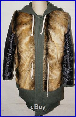 Ww2 German M43 Mouse Grey Rabbit Fur Winter Parka Great Coat L-32554
