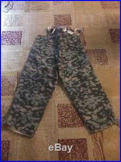 Ww2 German Padded Reproduction Blured Edge Camo Winter Pants Xl Vg Condition