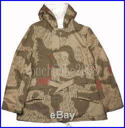 Ww2 German Tan&water Camo And White Winter Reversible Parka Size L -33996