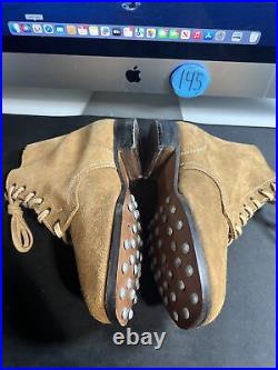 Ww2 German low boots, Schnurschuhe M37 ankle boots Size 8? Leather Suede