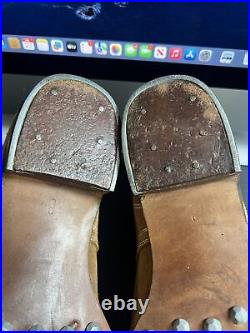 Ww2 German low boots, Schnurschuhe M37 ankle boots Size 8? Leather Suede