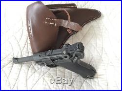 Ww2 Luger Non-firing Reproduction All Metal Workable + New Leather Holster