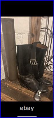 Ww2 Officer Boots, Claw Belt, Panzer Shell, And Sword Clip